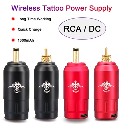 Batteria per tatuaggi Long Life 1300 MAh Interfaccia RCA/DC portatile